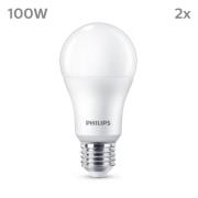 Philips-LED-lamppu E27 13W 1521lm 2700K matta 2kpl