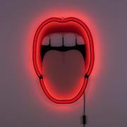 LED-koristeseinävalaisin Tongue, 41 x 58 cm