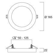 Sylvania Start -LED-alasvalo 5in1 Ø16,5 cm 12 W