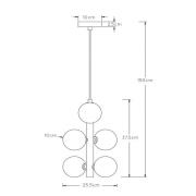 Riippuvalaisin Tycho 6-lampp.kulta/savunharmaa