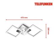 LED-tunnistin-kattovalo Frame kromi/alum. 47x23 cm