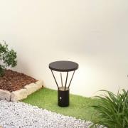 Lucande LED-aurinkokantavalaisin Elario, 44 cm, musta, anturi