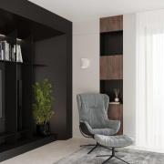 Euluna Isotta seinävalaisin, puolipyöreä, valkoinen