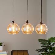 Riippuvalaisin kulta 022 3-valo lineaarinen lasi Ø20cm