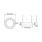 BRUMBERG Biro Circle Ring10 ylös/alas Ø45cm on/off musta 830