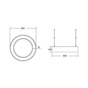 BRUMBERG Biro Circle Ring10 suora Ø 60 cm DALI hopea 830