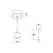 BRUMBERG LED-riippuvalaisin Ball, alumiinia, musta/kromi