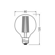 OSRAM LED Vintage 1906, G80, E27, 11 W, harmaa, 1800 K, häm.