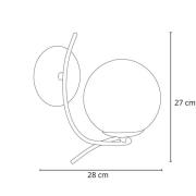 Sentia seinävalaisin, kromi / savunharmaa, lasi, Ø 15 cm