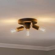 Kattovalaisin Centro, musta, 3-lamppuinen, metalli, Ø 19,5 cm