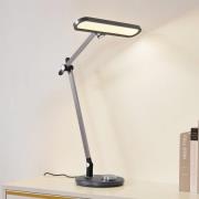 Lindby LED-pöytävalaisin Elvir, harmaa, alumiini, korkeus 53cm, CCT