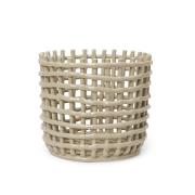 ferm LIVING Keraaminen kori, pyöreä, Ø 23,5 cm, beige, keramiikka