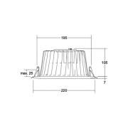 BRUMBERG LED uppoasennusvalaisin Lydon Maxi, valkoinen, DALI, 3 000 K