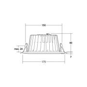 BRUMBERG LED uppoasennusvalaisin Lydon Midi, on/off, 3000 K