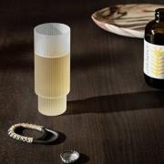 ferm LIVING Longdrink-lasi Ripple, valkoinen, 300 ml, lasi, 4 kpl, sar...