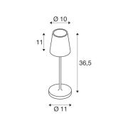 SLV LED-ladattava valaisin Vinolina Two, punainen, alumiini, Ø 11 cm,