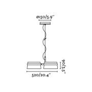 Loop LED-ripustusvalaisin, kirsikka/musta, puu, pituus 52 cm