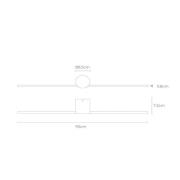 LED-seinävalaisin Mizar, 90 cm, musta, IP44