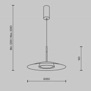 Maytoni LED-riippuvalaisin El, Ø 35 cm, musta, alumiinia