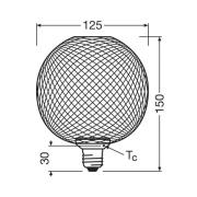 OSRAM Decor LED Flat Globe E27 3.5W kulta 2,700K Metalli