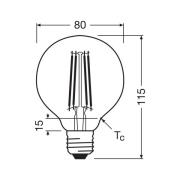 OSRAM LED-lamppu Globe G80 E27 2.2W hehkulanka 4,000K