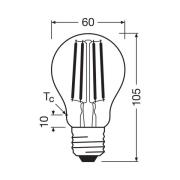 OSRAM LED-lamppu E27 3.8W hehkulanka 2,700K 806lm 2-pack 2-pack