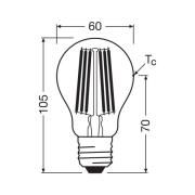 OSRAM LED-lamppu E27 7,2W hehkulanka 4,000K 1521lm 2-pakkaus