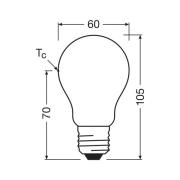 OSRAM LED-lamppu matta E27 2.2W 2700K 470lm himmeä