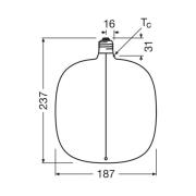 OSRAM LED Vintage Big Oval E27 4,8W 818 hehkulanka ruskea himmeä