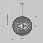 Maytoni Roots-riippuvalaisin, pallomainen, Ø 60 cm, puu/musta