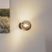 Seinävalaisin Glassy, musta, grafiitti, lasi, E14, Ø 14 cm