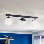 Kattovalaisin Sfera 3-lamppuinen suora pitkä lasi/musta