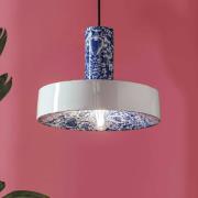 Riippuvalo PI, kukkakuviointi, Ø35cm sinivalkoinen