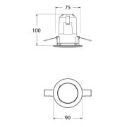 LED-alasvalo Teresa 90, GU10, CCT, 3,5W, musta