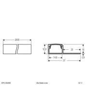 EVN APFL1 -alumiiniprofiili 1-puolinen 200cmx3,7cm