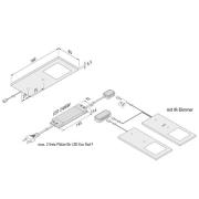 LED-kaapinalusvalo Eco-Pad F 2 kpl 3000K, alumiini