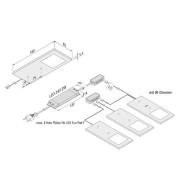 LED-kaapinalusvalaisin Eco-Pad F 3 kpl 3000K musta