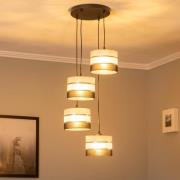 Helen riippuvalaisin harmaa-musta-hopea pyöreä 4-lamppuinen