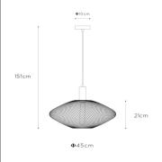 Riippuvalaisin Mesh, puolisuunnikkaan muotoinen, Ø 45 cm, musta