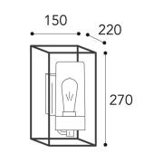 Ulkoseinälamppu Cubic³ 3364 antiikkinikkeli/opaali