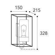 Ulkoseinälamppu Cubic³ 3362 messinki/opaali