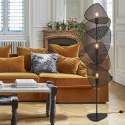 MARKET SET lattiavalaisin Screen, musta, rottinki, korkeus 179 cm