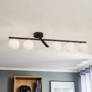 Kattovalaisin Baleo, musta/opaali, 5-lamppuinen