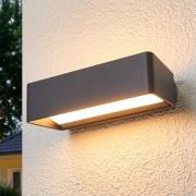 Lucande LED-ulkoseinävalaisin Midvig, tummanharmaa, kulmikas, IP65