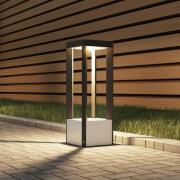 Lucande LED-jalustavalaisin Kalisa, IP65, 42 cm, harmaa, metallia