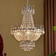 Lindby Casparia kattokruunu, krominvärinen, kristalli, E14