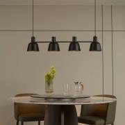 Lucande Servan-riippuvalaisin, musta, 4-lamppuinen