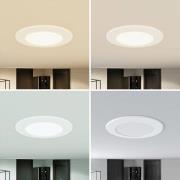 Prios LED upotettava valaisin Rida, valkoinen. Ø 12 cm, CCT, IP44