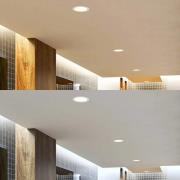 Prios LED upotettava valaisin Rida, valkoinen. Ø 23 cm, 25W, CCT, IP44