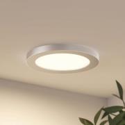 Prios LED-kattovalaisin Aureka, Ø 23 cm, hopea, metallia